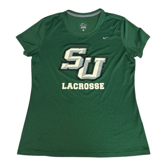 Nike Womens Dri-Fit College Lacrosse Shirt~Size Large~Green White Tee L12 08 - Picture 6 of 9